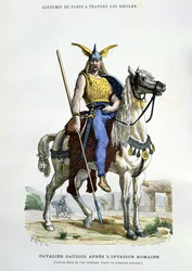 Ein gallischer Krieger nach der Invasion Roms, Illustration aus 